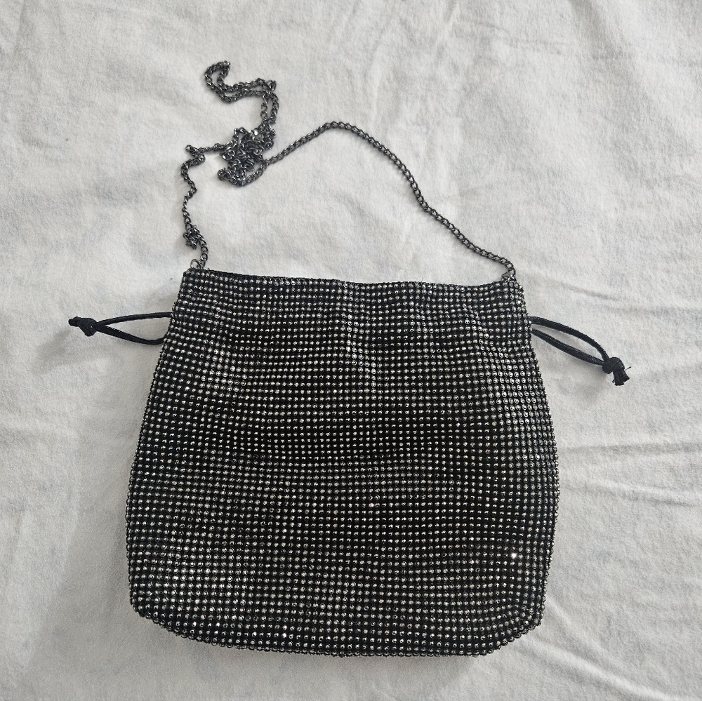 Elegant Black Chainmail Evening Bag